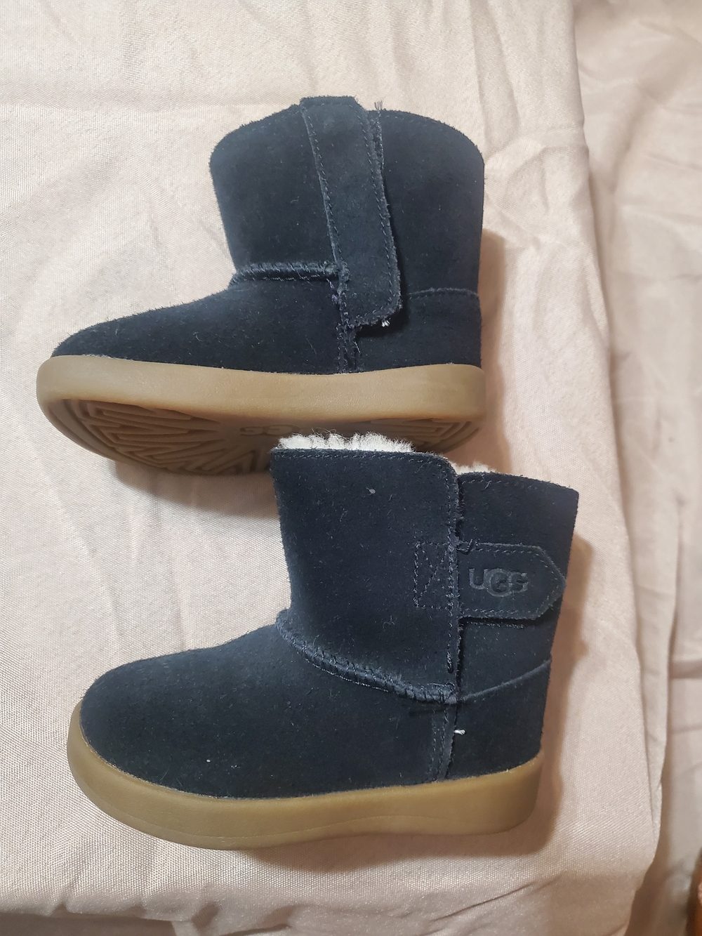 UGG Kids Black Suede Cozy Winter Boots